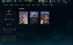 Unranked com TODOS os champs e 47 Skins +1 Prestigio