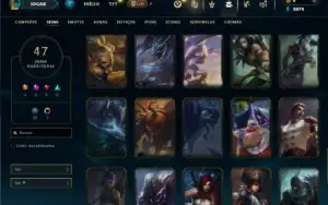 Unranked com TODOS os champs e 47 Skins +1 Prestigio