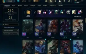 Unranked com TODOS os champs e 47 Skins +1 Prestigio
