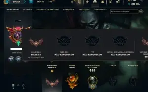 Bronze 2 com TODOS os champs e 351 Skins ( TOP / JG / MID )