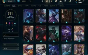 Bronze 2 com TODOS os champs e 351 Skins ( TOP / JG / MID )