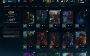 Bronze 2 com TODOS os champs e 351 Skins ( TOP / JG / MID )