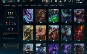 Bronze 2 com TODOS os champs e 351 Skins ( TOP / JG / MID )
