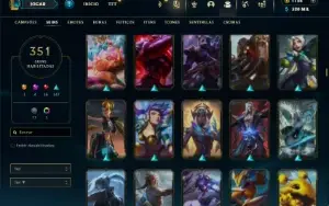 Bronze 2 com TODOS os champs e 351 Skins ( TOP / JG / MID )