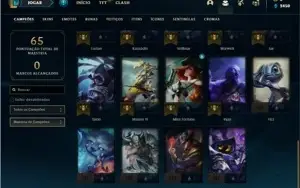 Conta prata 3 com 34 Champs e 13 Skins + 1 Fragmento