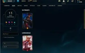 Conta prata 3 com 34 Champs e 13 Skins + 1 Fragmento