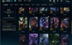 Conta prata 3 com 34 Champs e 13 Skins + 1 Fragmento