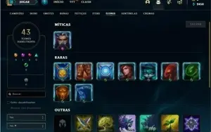 Conta prata 3 com 34 Champs e 13 Skins + 1 Fragmento