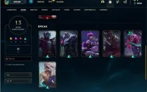 Conta prata 3 com 34 Champs e 13 Skins + 1 Fragmento