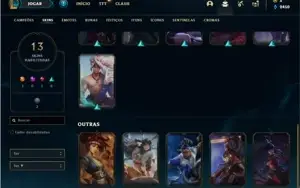 Conta prata 3 com 34 Champs e 13 Skins + 1 Fragmento