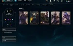 Conta Unranked com 103 Champs e 110 Skins ( 5 Vitoriosas )