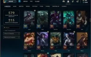 Conta platina 4 com TODOS os champs e 264 skins + 52 Cromas