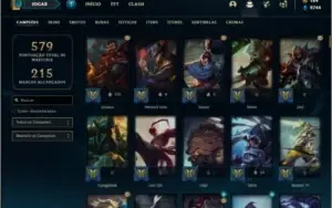 Conta platina 4 com TODOS os champs e 264 skins + 52 Cromas