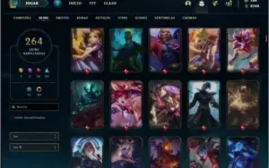 Conta platina 4 com TODOS os champs e 264 skins + 52 Cromas