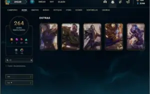 Conta platina 4 com TODOS os champs e 264 skins + 52 Cromas