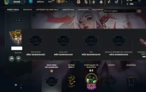 Unranked com 70 Champs e 44 Skins + 3 Fragmentos