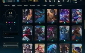 Unranked com 70 Champs e 44 Skins + 3 Fragmentos