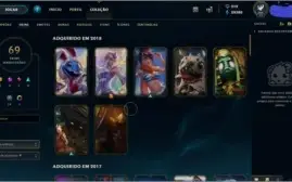 CONTA DIAMANTE 5 TODOS OS CHAMPS + 69 SKINS