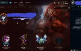 CONTA DIAMANTE 5 TODOS OS CHAMPS + 69 SKINS