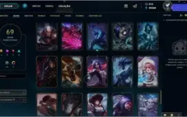 CONTA DIAMANTE 5 TODOS OS CHAMPS + 69 SKINS