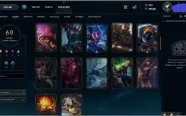 CONTA DIAMANTE 5 TODOS OS CHAMPS + 69 SKINS