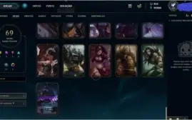 CONTA DIAMANTE 5 TODOS OS CHAMPS + 69 SKINS