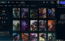 CONTA DIAMANTE 5 TODOS OS CHAMPS + 69 SKINS