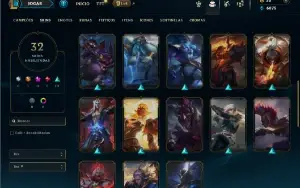 Diamante 4 com 65 Champs e 32 Skins