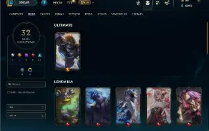 Diamante 4 com 65 Champs e 32 Skins