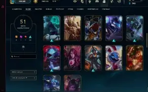 Conta LOL lvl 205 - 126 campeões - 51 skins precinho