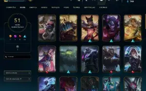 Conta LOL lvl 205 - 126 campeões - 51 skins precinho