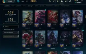 Unranked com TODOS os Champs e 309 Skins ( MID / ADC / JG )