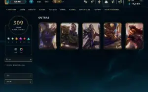 Unranked com TODOS os Champs e 309 Skins ( MID / ADC / JG )