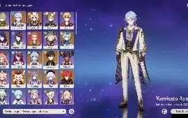 Conta Genshin Impact AR57 (ayato,ganyu,raiden,itto,zhongli)