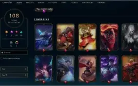 Conta LV 200 / 116 champs, 108 skins(10 lend, 2 ult)