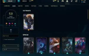 Conta bronze 4 com 115 Champs e 50 Skins (MAIS DE 200 JOGOS)