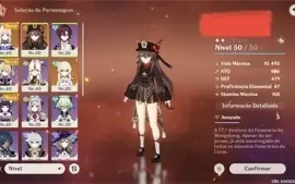 Conta Genshin Impact AR 33 4 armas lendárias
