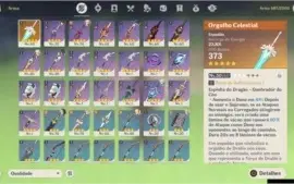 Conta Genshin Impact AR 45 com 3 cinco estrelas