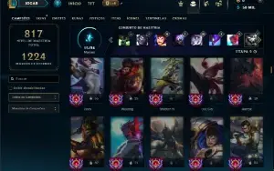 Prata 2 com TODOS os champs e 189 Skins ( Nivel 921 )
