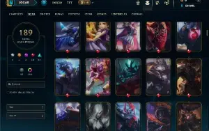 Prata 2 com TODOS os champs e 189 Skins ( Nivel 921 )
