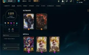 Prata 2 com TODOS os champs e 189 Skins ( Nivel 921 )