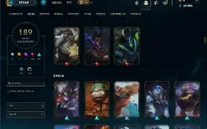 Prata 2 com TODOS os champs e 189 Skins ( Nivel 921 )