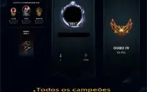 Conta no LOL, Ouro IV; muitas skins e  todos os campeões.