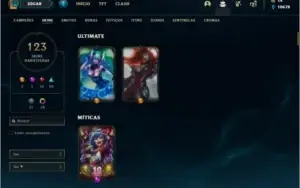 Conta platina 3 com 124 champs e 123 skins