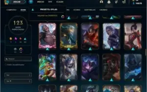 Conta platina 3 com 124 champs e 123 skins