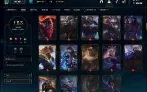 Conta platina 3 com 124 champs e 123 skins
