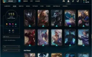 Conta platina 3 com 124 champs e 123 skins