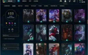 Conta platina 3 com 124 champs e 123 skins