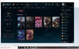 Conta com quase todos Campeões (falta apenas 11) 104 Skins