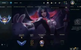 League of legends conta D4 mmr mestre ganhando 40 pdl
